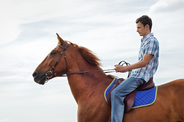 Obraz premium Man on horse