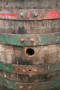 wooden barrel