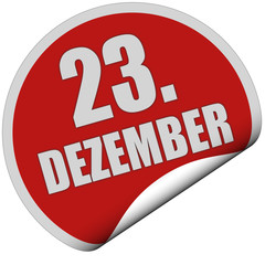 Sticker rot rund curl unten 23. DEZEMBER