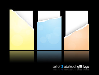 Set of teared gift cards.