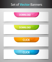 Obraz premium Set of download and click buttons.