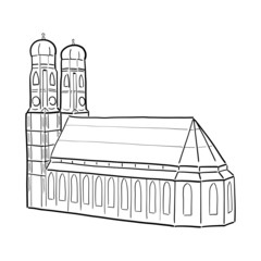 zeichnung frauenkirche m&uuml;nchen I