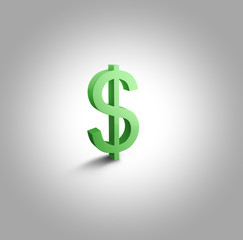 3d Green Dollar Sign