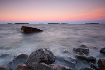 Late evening seascape with nice color sky