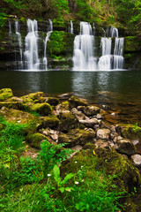 Spring waterfall in the Brecon Beacons