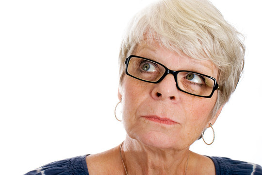 Mature woman looking into a memory