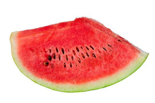 Slice of watermelon isolate on white background.
