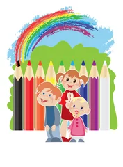 Abwaschbare Fototapete Regenbogen Kindheit