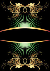 Background with golden ornament