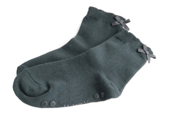 Childrens socks on a white background