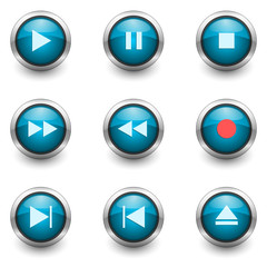multimedia buttons set