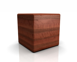 3D Holzwürfel abgerundet - Apfelbaum