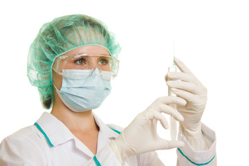 Doctor on a white background.