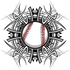 Baseball Softball Tribal Graphic Image © chromaco