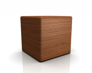 3D Holzwürfel abgerundet - Kastanie