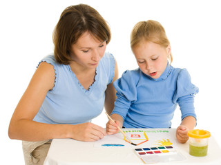 Mom and daughter paint colors.