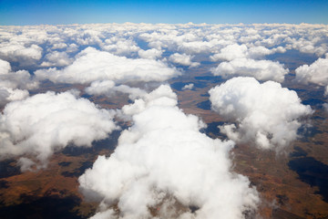 Aerial view of white clouds