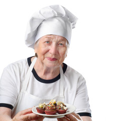 Senior woman cook