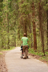 father with baby in nature