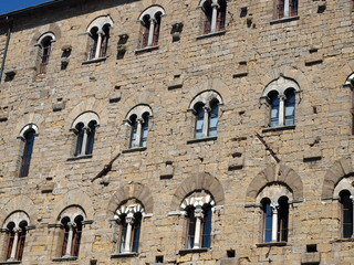Ancient beautiful windows in Voltera - Tuscany, Italy