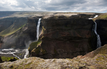 amazing Haifoss waterfall in Iceland