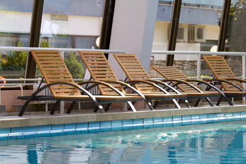 Chairs by the swimming pool