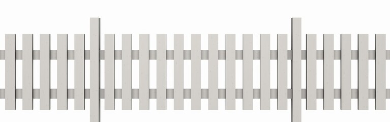 3D Holzzaun - Weiß freigestellt 03 © styleuneed