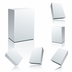 Set vector blank white boxes isolated on white