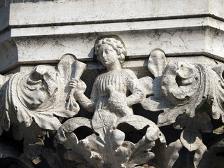 Venice -  the capitals of the columns of the Ducal Palace