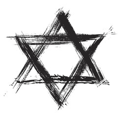 Judaic religion symbol created in grunge style