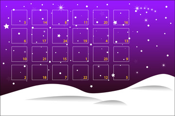 Adventskalender Winterlandschaft Violett