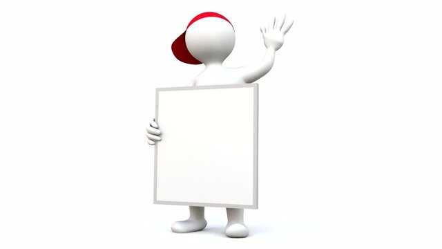 3D Man waving video