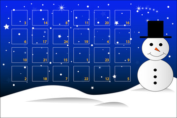 Adventskalender Schneemann in blau