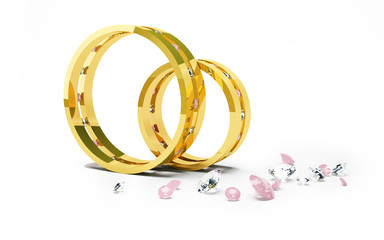 свадебные кольца и бриллианты