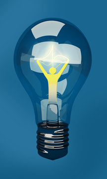 BULB AS CHARACTER OF IDEA