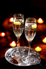 flutes of champagne