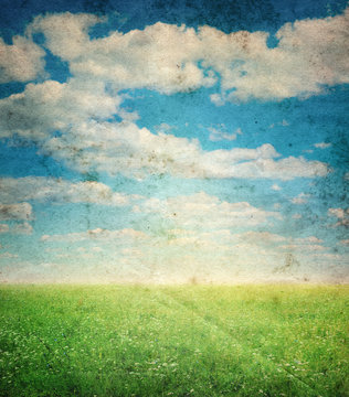 grunge image of landscape