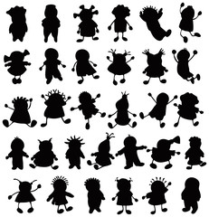 Silhouettes of fun kids.