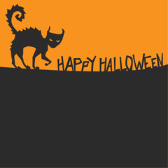 Happy Halloween, scary, cat, copyspace 2