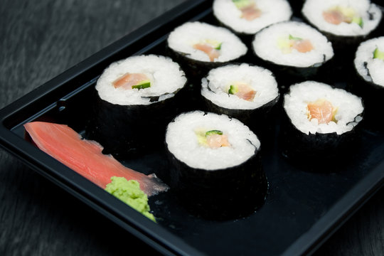 Sushi plate close-up