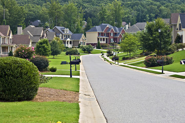 Street in a Modern Neighborhood