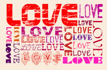 love concept, grungy, vector