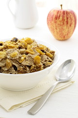 healthy granola and fresh apple