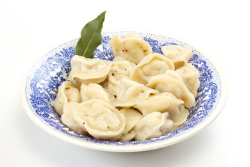 Meat Dumplings - russian pelmeni - with laurel