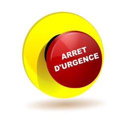 arret d'urgence sur bouton poussoir design