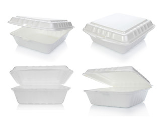 Styrofoam of food container isolated on white background