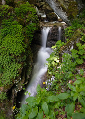 Waterfall on mountain stream