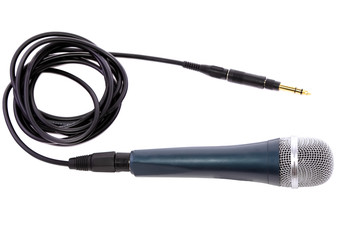 Microphone isolated over white.