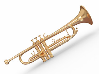 Fototapeta na wymiar Golden trumpet. 3d