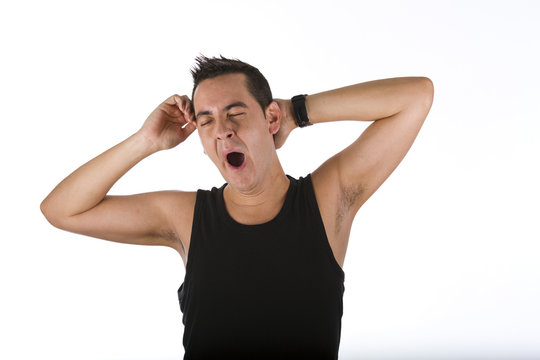 young man yawnyawn dream